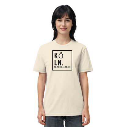 Köln Koordinaten (großer Druck auf der Brust) - Organic Shirt