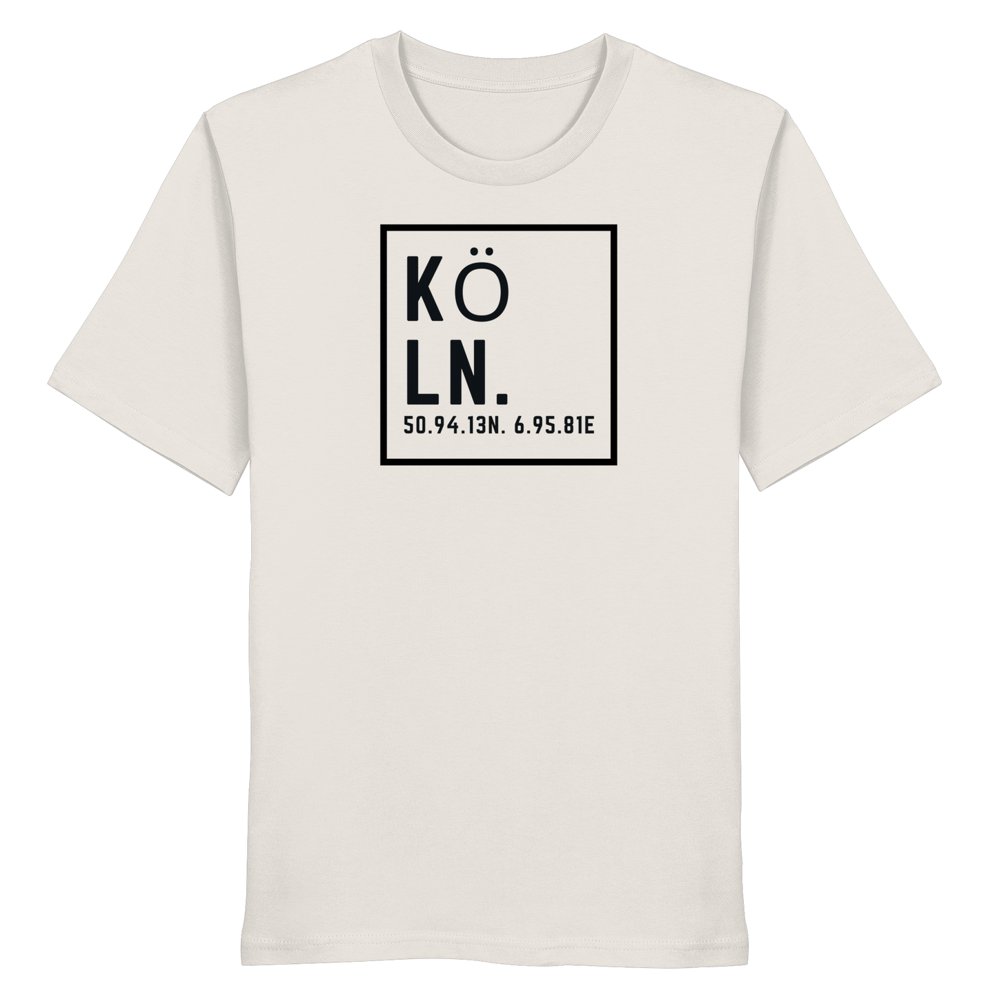 Köln Koordinaten (großer Druck auf der Brust) - Organic Shirt