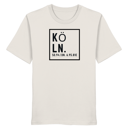 Köln Koordinaten (großer Druck auf der Brust) - Organic Shirt