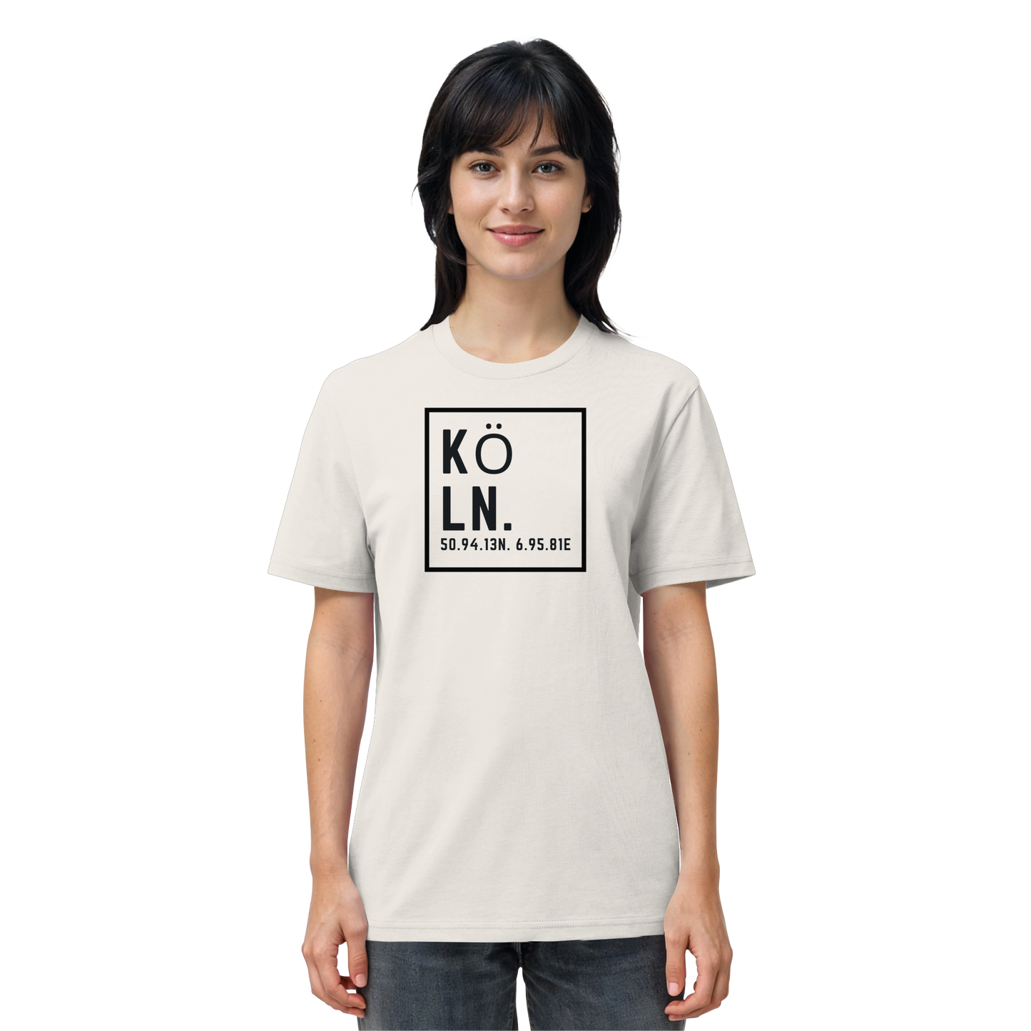 Köln Koordinaten (großer Druck auf der Brust) - Organic Shirt