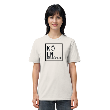 Köln Koordinaten (großer Druck auf der Brust) - Organic Shirt
