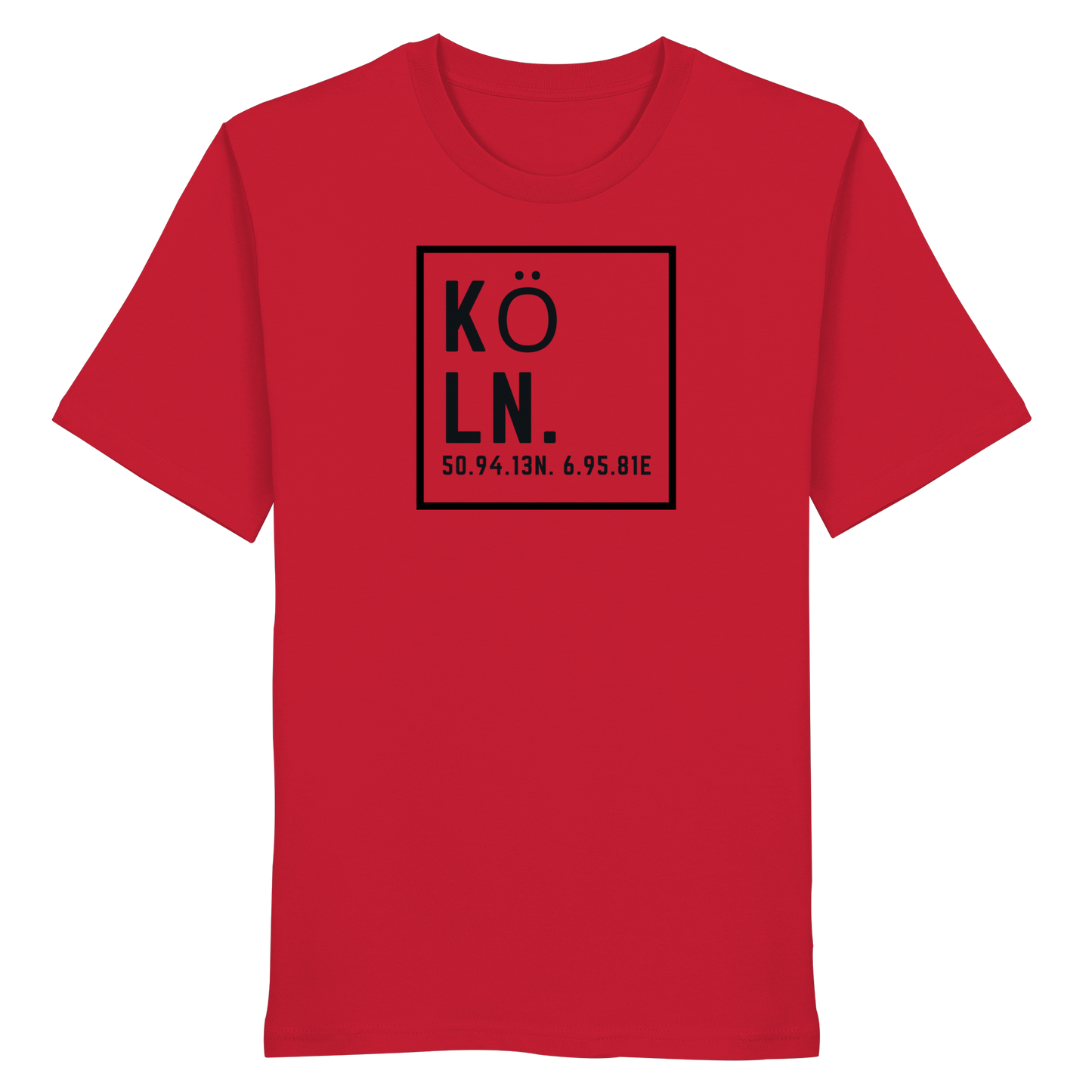 Köln Koordinaten (großer Druck auf der Brust) - Organic Shirt