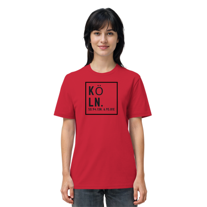 Köln Koordinaten (großer Druck auf der Brust) - Organic Shirt