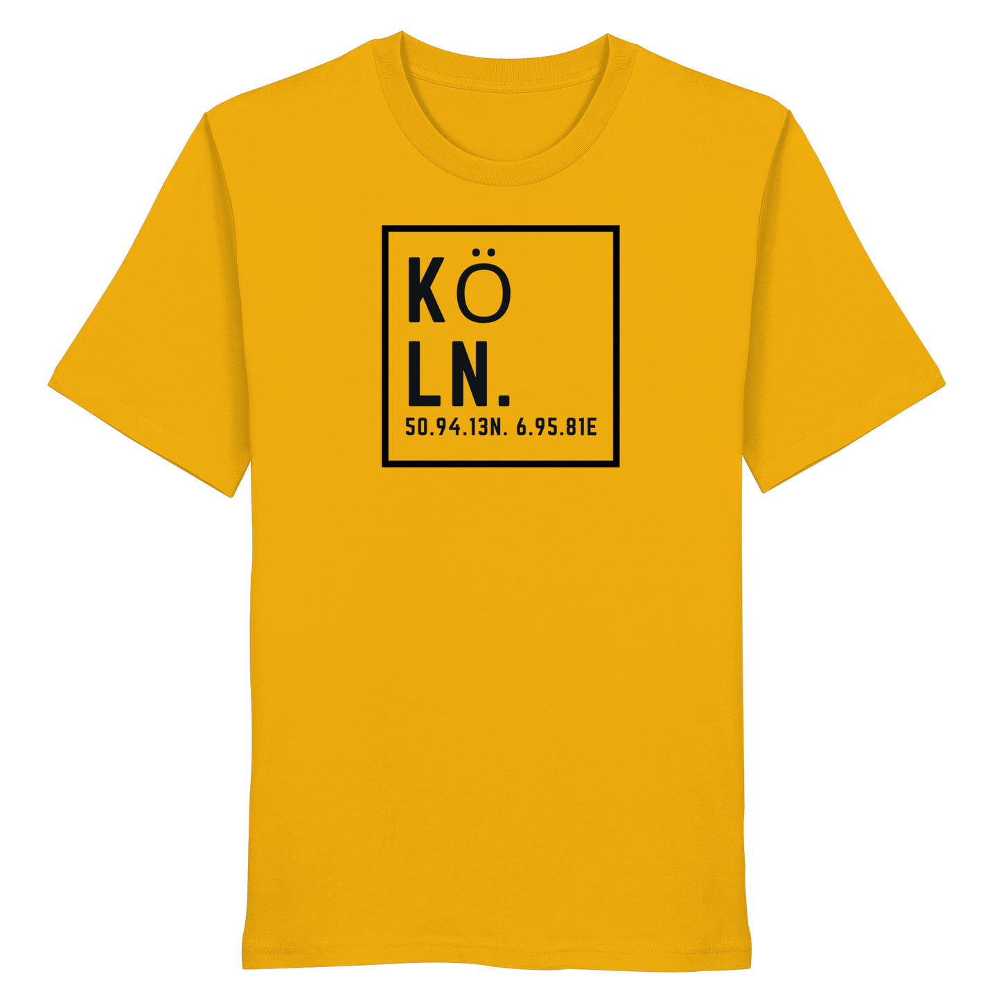 Köln Koordinaten (großer Druck auf der Brust) - Organic Shirt