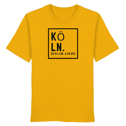 Köln Koordinaten (großer Druck auf der Brust) - Organic Shirt