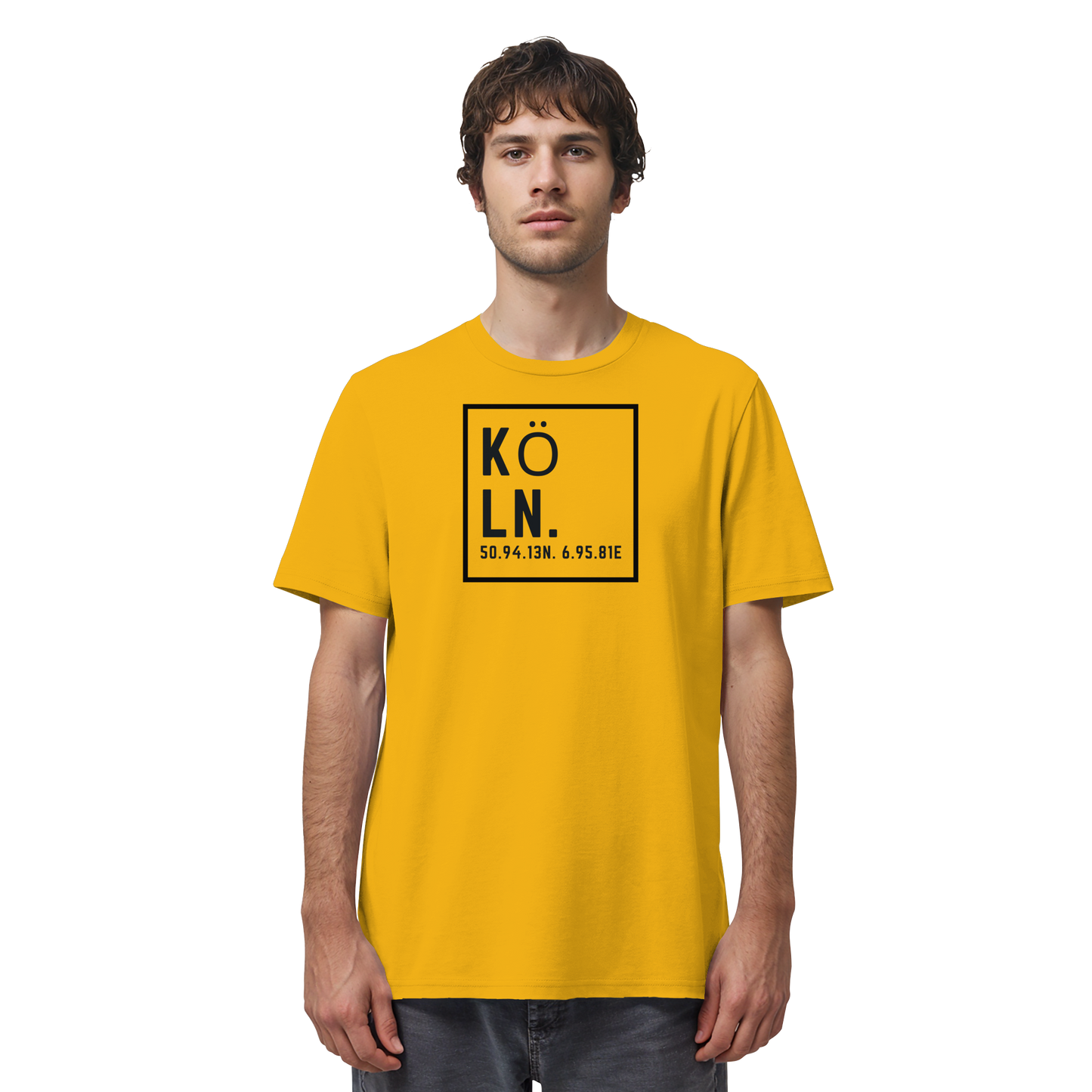 Köln Koordinaten (großer Druck auf der Brust) - Organic Shirt