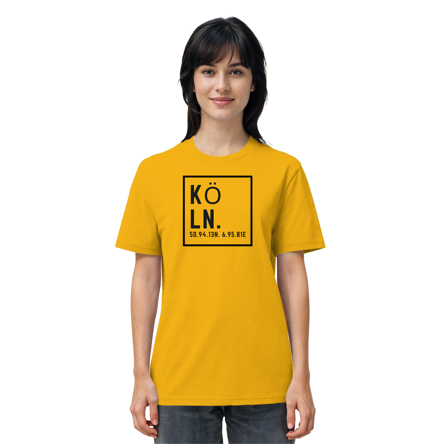 Köln Koordinaten (großer Druck auf der Brust) - Organic Shirt