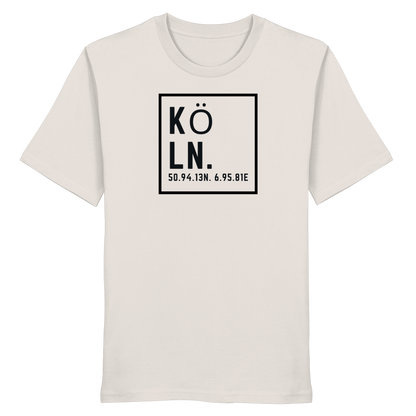 Köln Koordinaten (großer Druck auf der Brust) - Organic Shirt