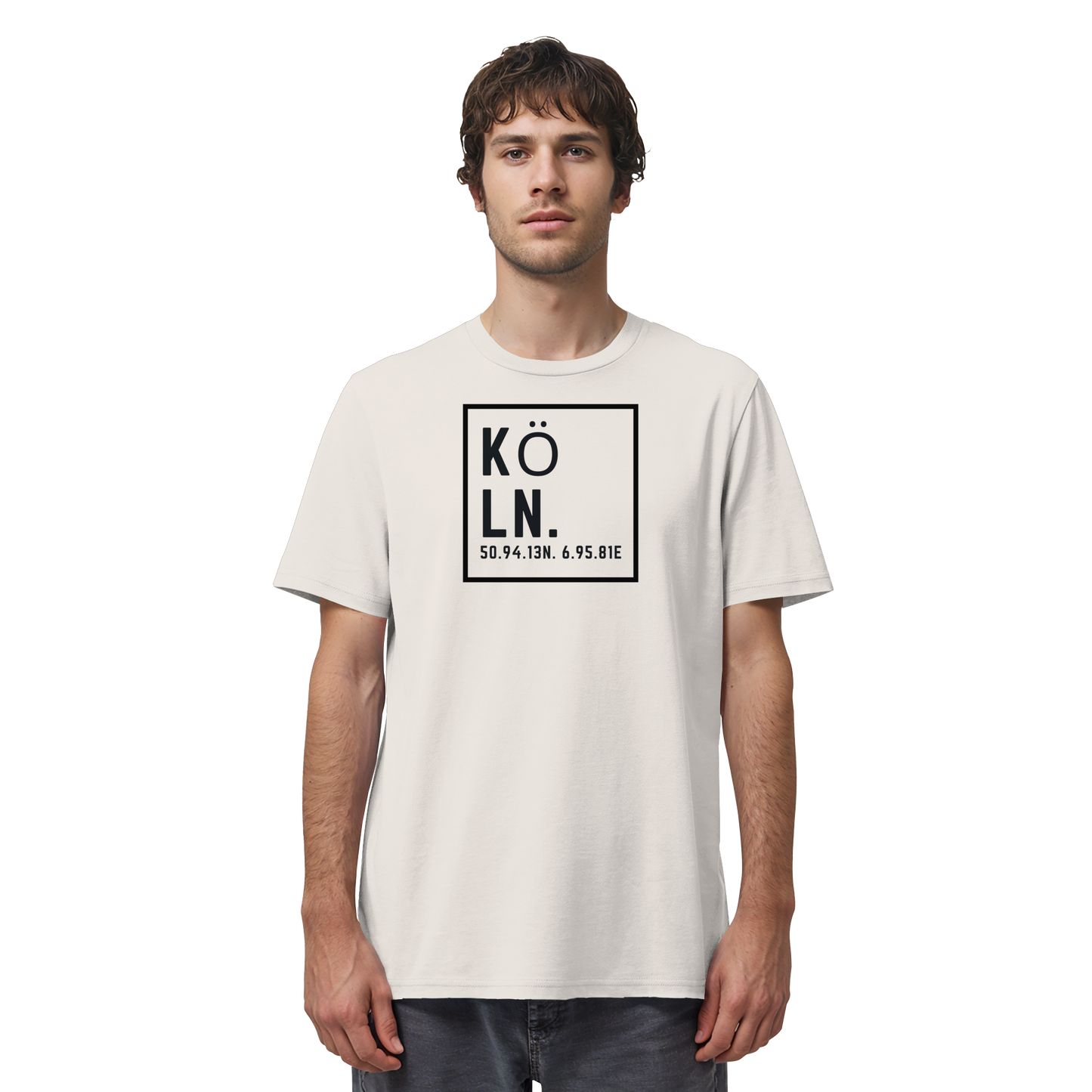 Köln Koordinaten (großer Druck auf der Brust) - Organic Shirt