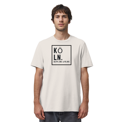 Köln Koordinaten (großer Druck auf der Brust) - Organic Shirt