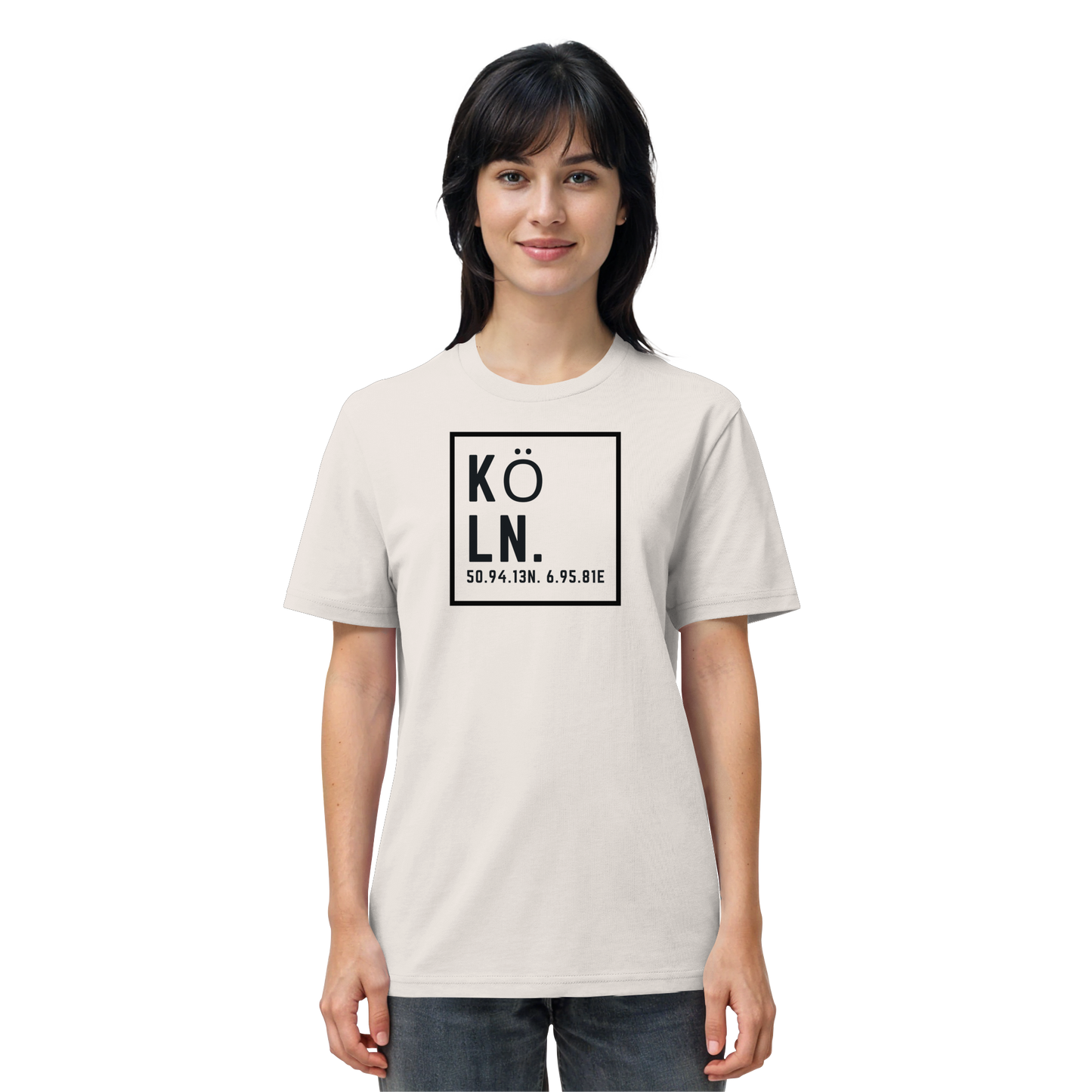 Köln Koordinaten (großer Druck auf der Brust) - Organic Shirt