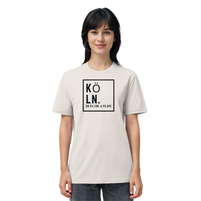 Köln Koordinaten (großer Druck auf der Brust) - Organic Shirt