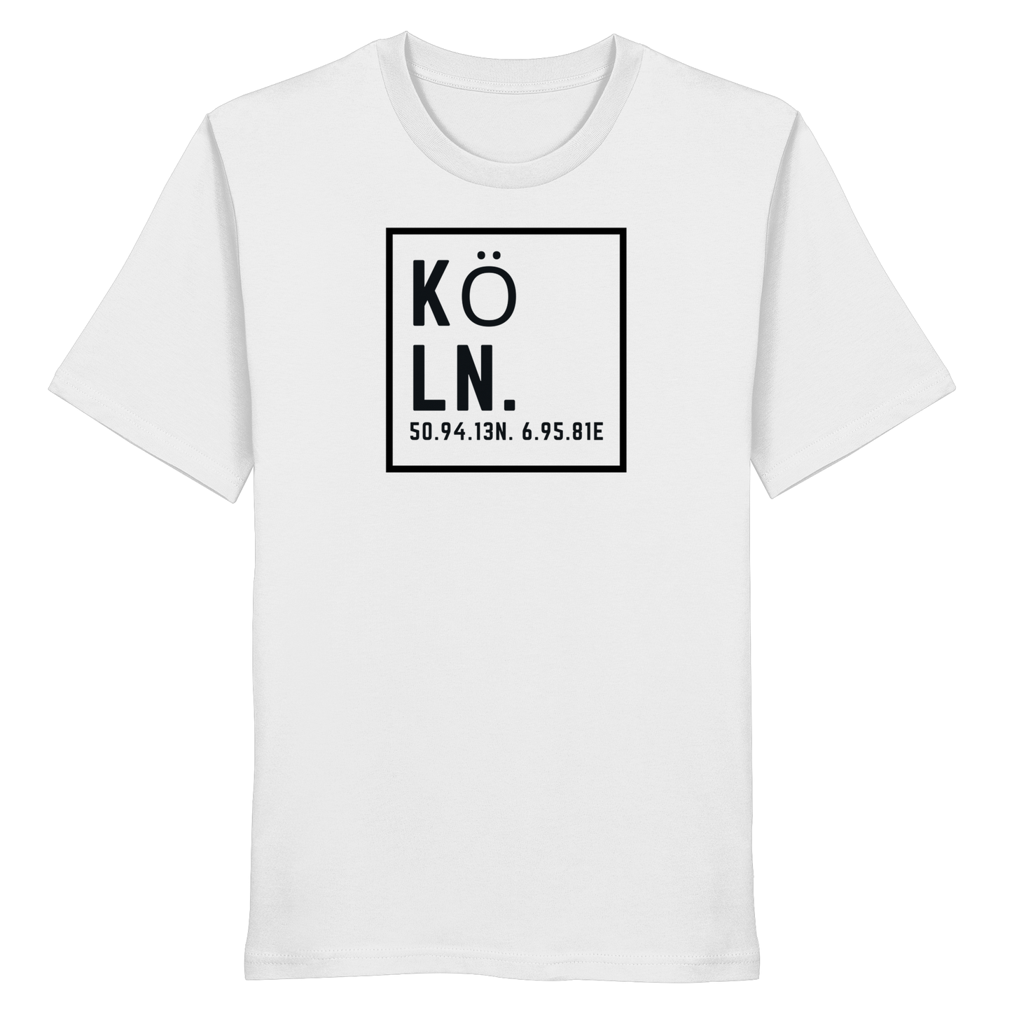 Köln Koordinaten (großer Druck auf der Brust) - Organic Shirt