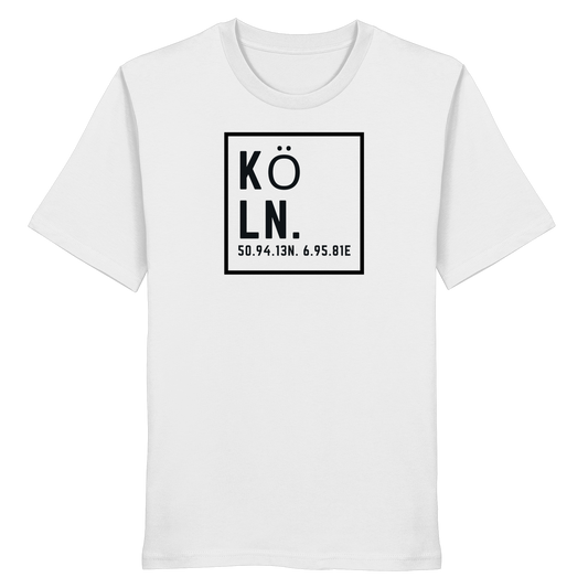 Köln Koordinaten (großer Druck auf der Brust) - Organic Shirt