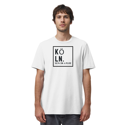 Köln Koordinaten (großer Druck auf der Brust) - Organic Shirt
