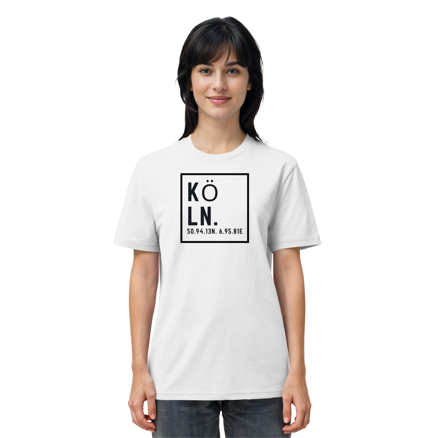 Köln Koordinaten (großer Druck auf der Brust) - Organic Shirt