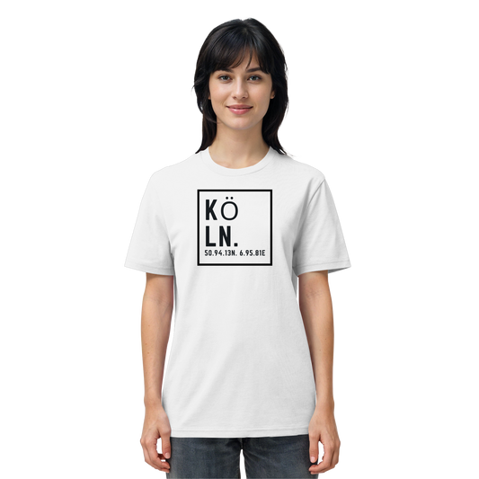 Köln Koordinaten (großer Druck auf der Brust) - Organic Shirt