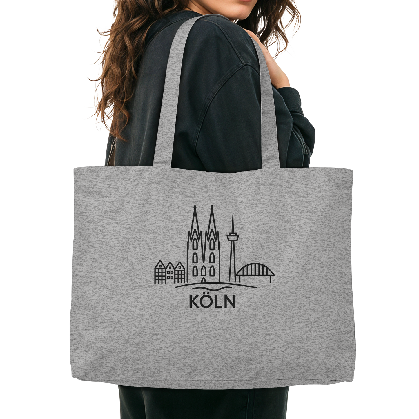 Köln Skyline (Druck) - Organic Shopping-Bag