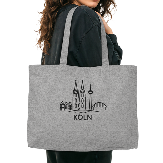 Köln Skyline (Druck) - Organic Shopping-Bag