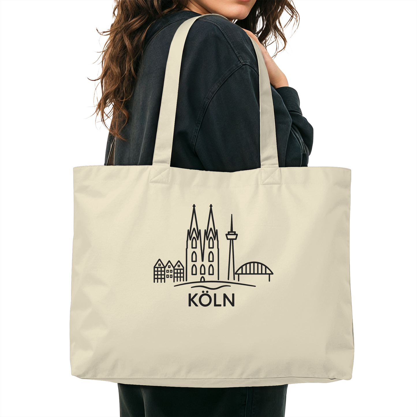 Köln Skyline (Druck) - Organic Shopping-Bag