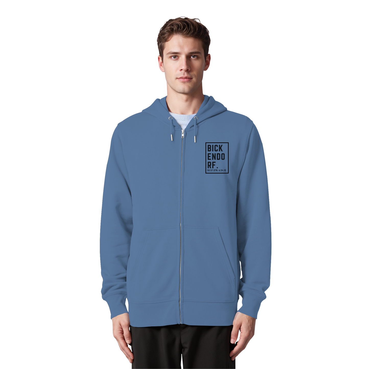 Bickendorf Koordinaten (kleiner Druck auf der Brust) - Organic Zipper