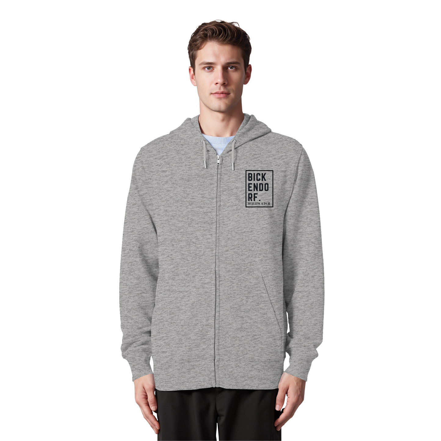 Bickendorf Koordinaten (kleiner Druck auf der Brust) - Organic Zipper