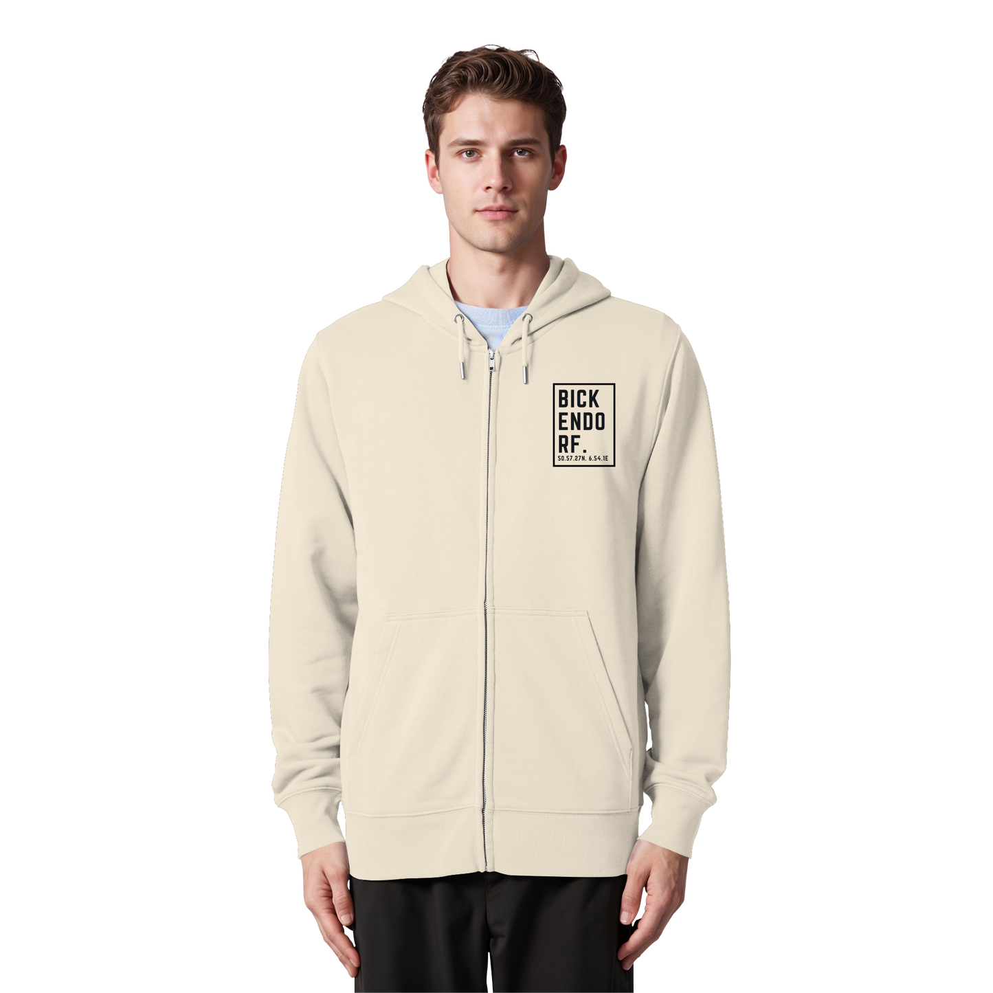 Bickendorf Koordinaten (kleiner Druck auf der Brust) - Organic Zipper