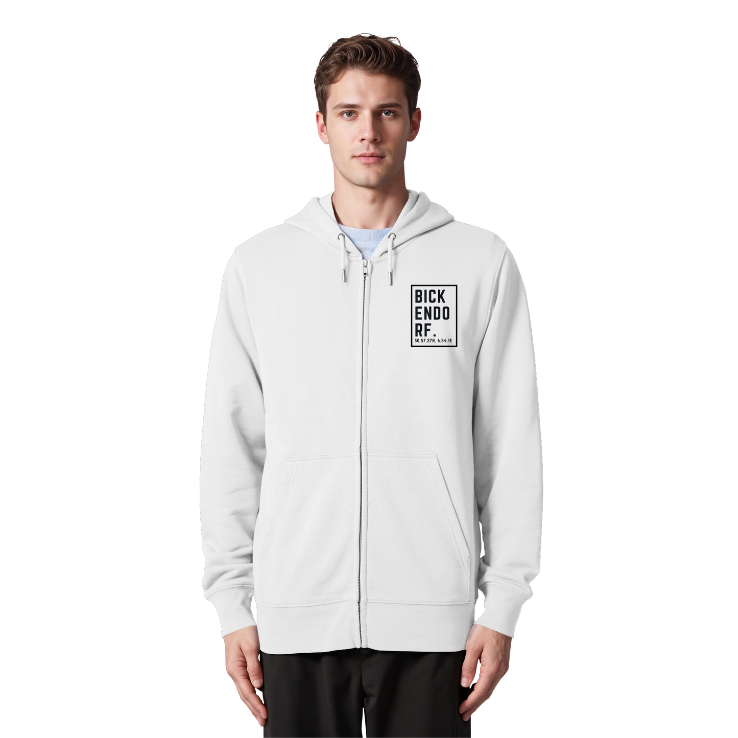 Bickendorf Koordinaten (kleiner Druck auf der Brust) - Organic Zipper