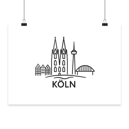 Köln Skyline (Druck) - Poster Din A2 (quer)