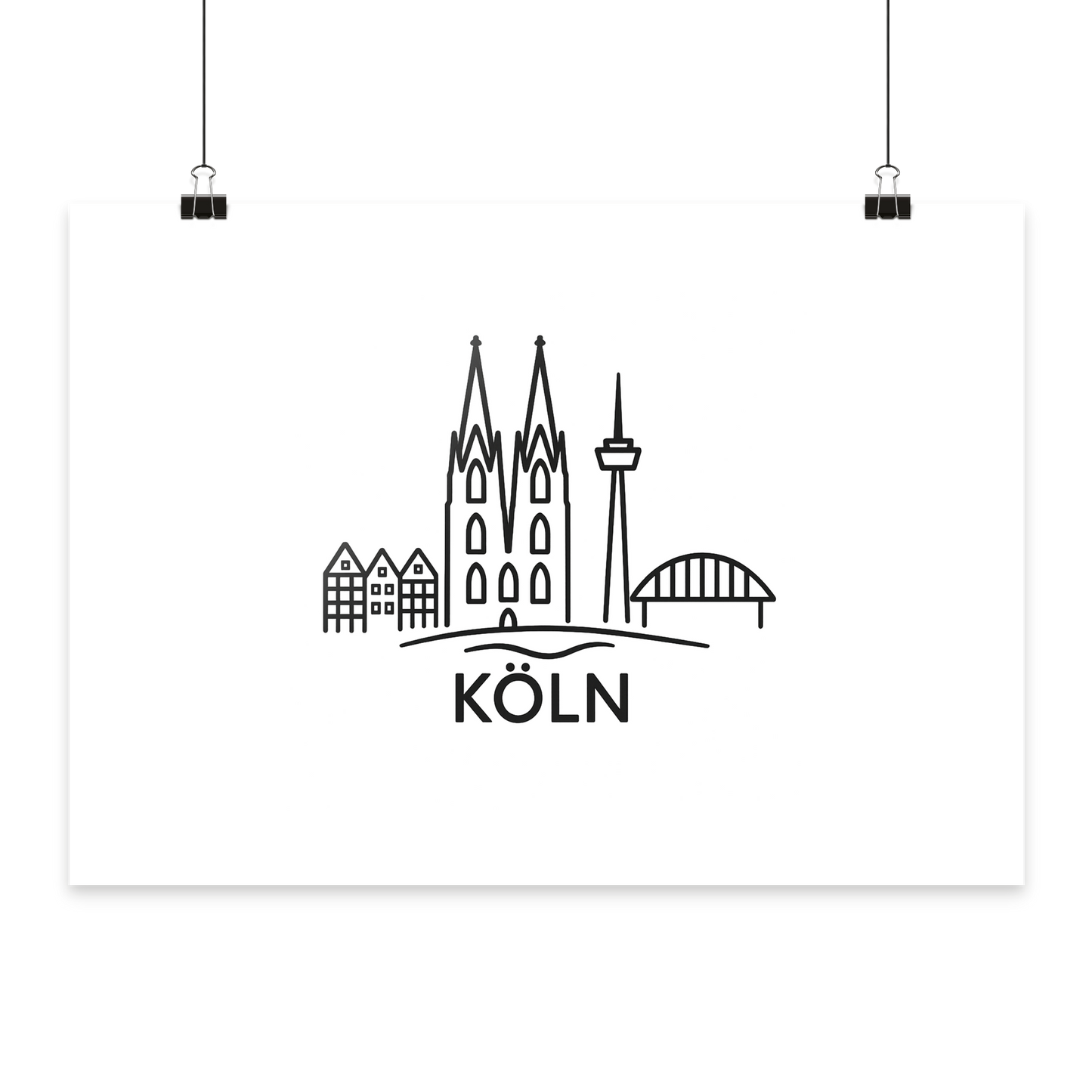 Köln Skyline (Druck) - Poster Din A4 (quer)
