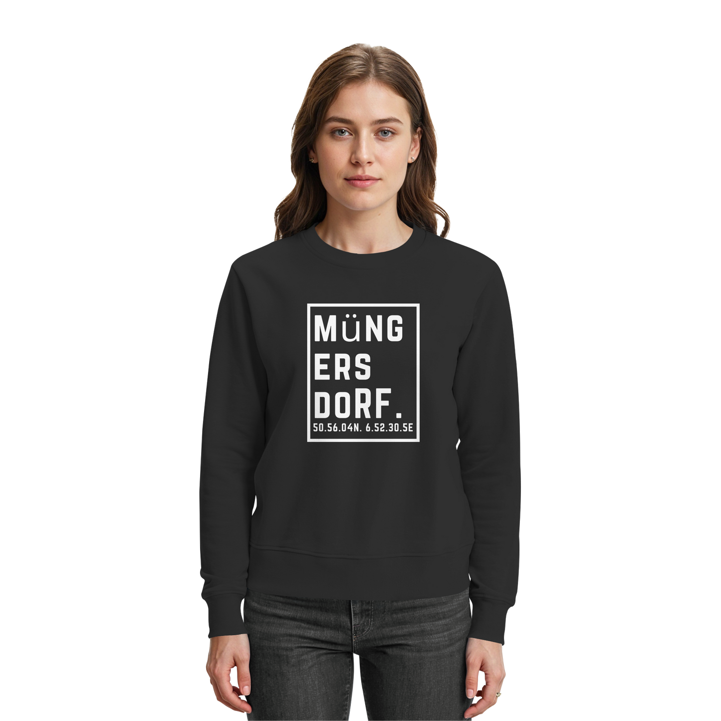 Müngersdorf Koordinaten (großer Druck auf der Brust) - Premium Sweatshirt