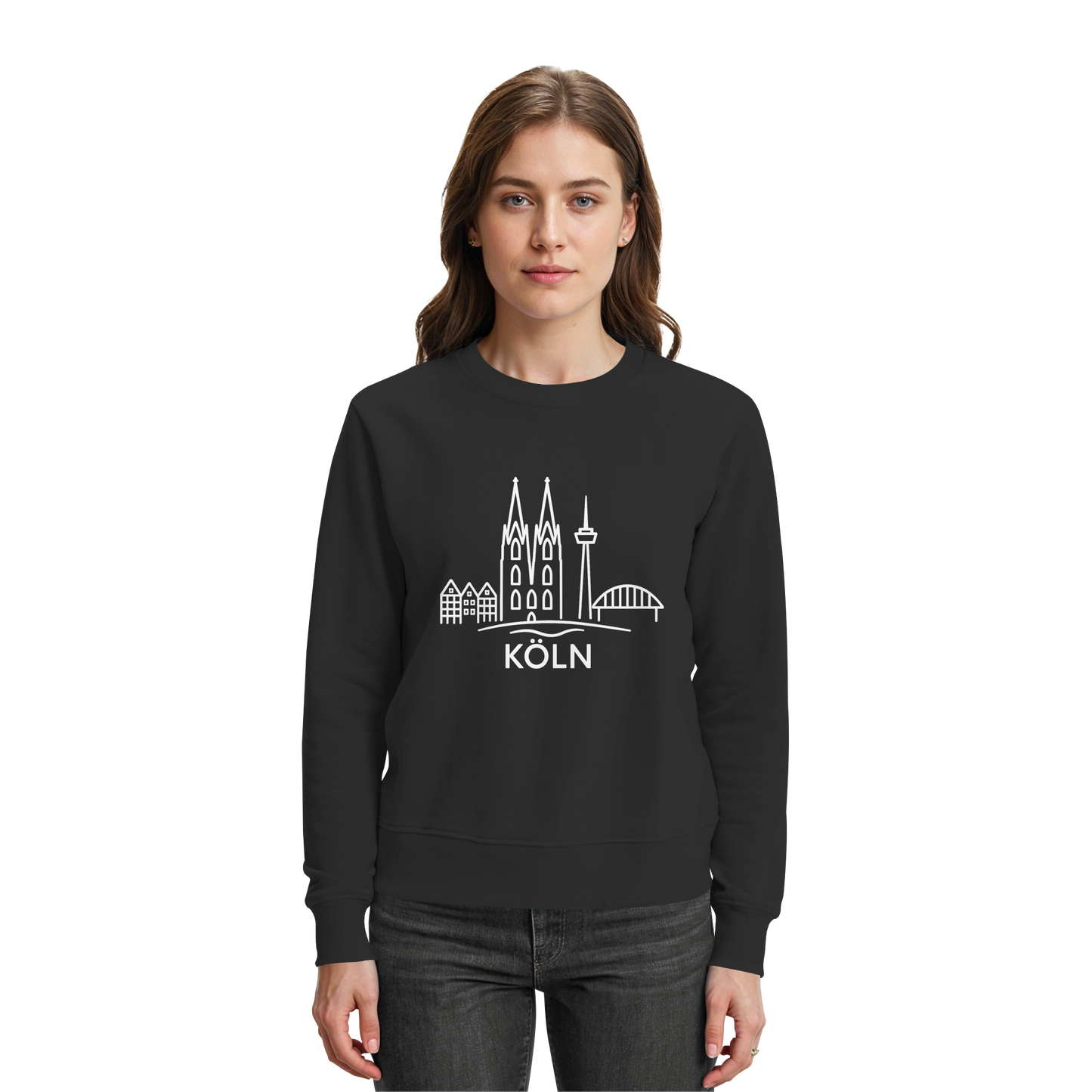 Köln Skyline (großer Druck auf der Brust) - Premium Sweatshirt