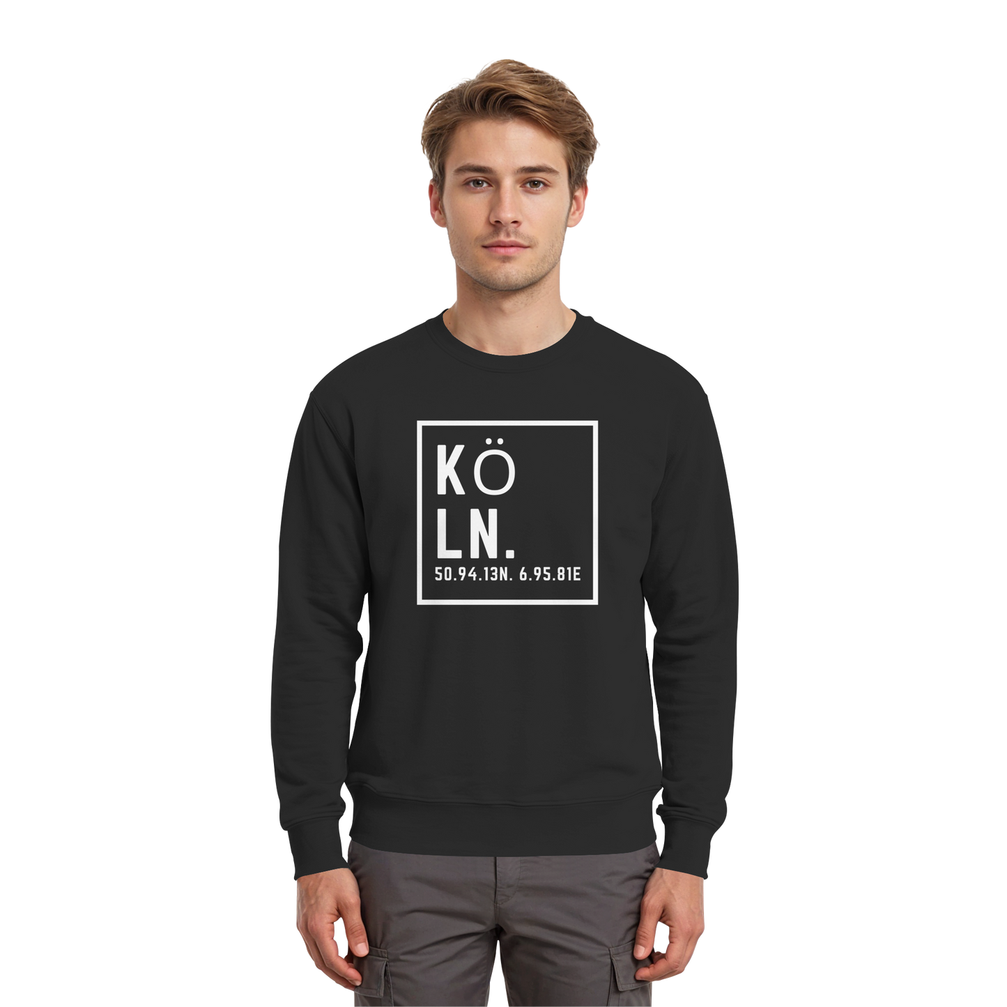 Köln Koordinaten (großer Druck auf der Brust) - Premium Sweatshirt