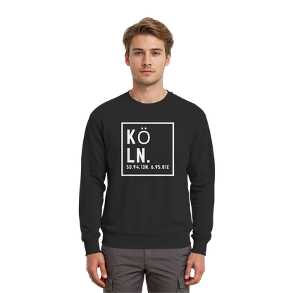 Köln Koordinaten (großer Druck auf der Brust) - Premium Sweatshirt