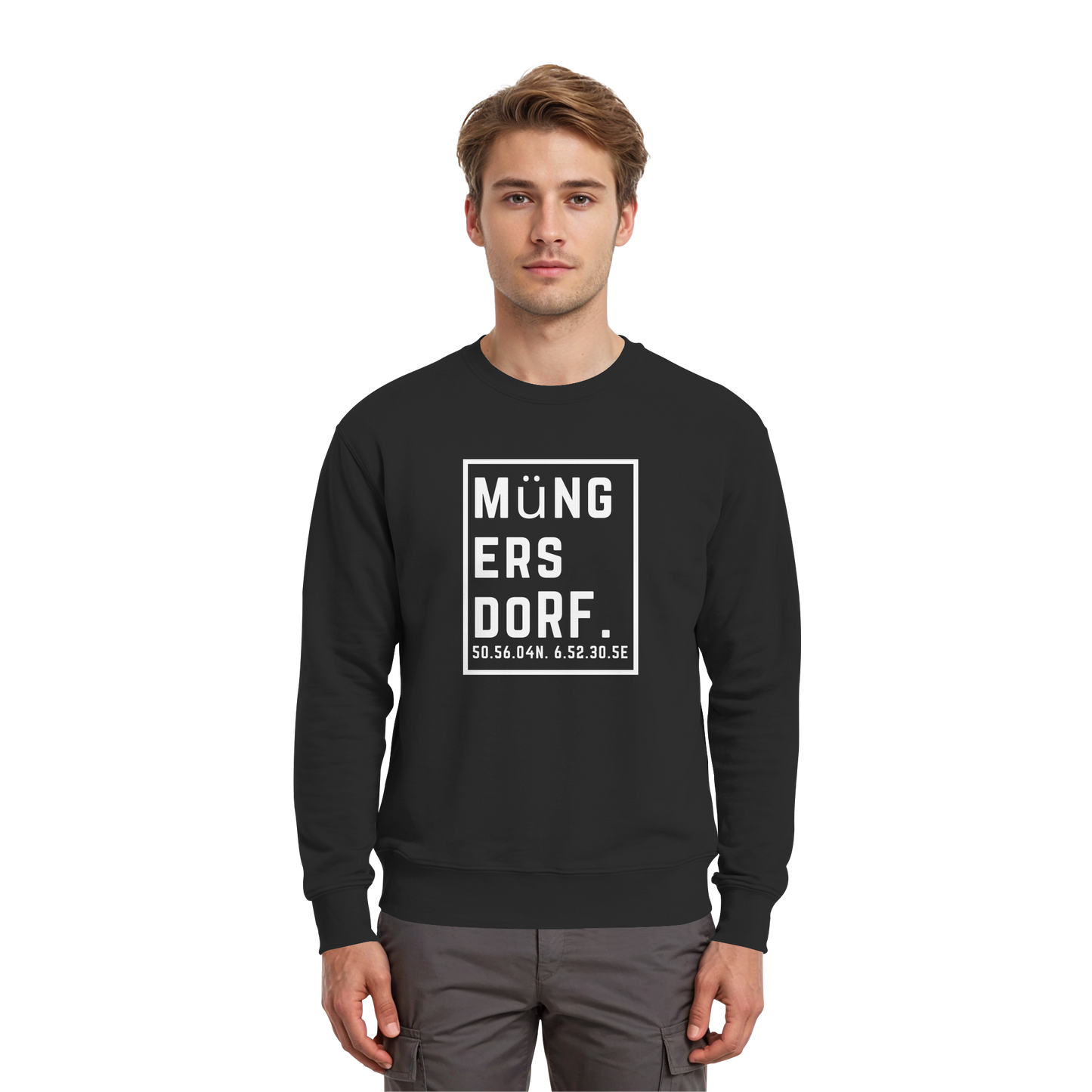 Müngersdorf Koordinaten (großer Druck auf der Brust) - Premium Sweatshirt