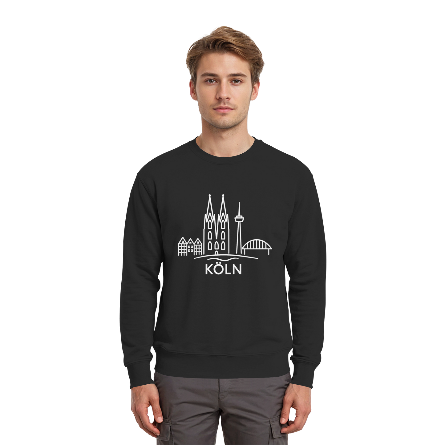 Köln Skyline (großer Druck auf der Brust) - Premium Sweatshirt