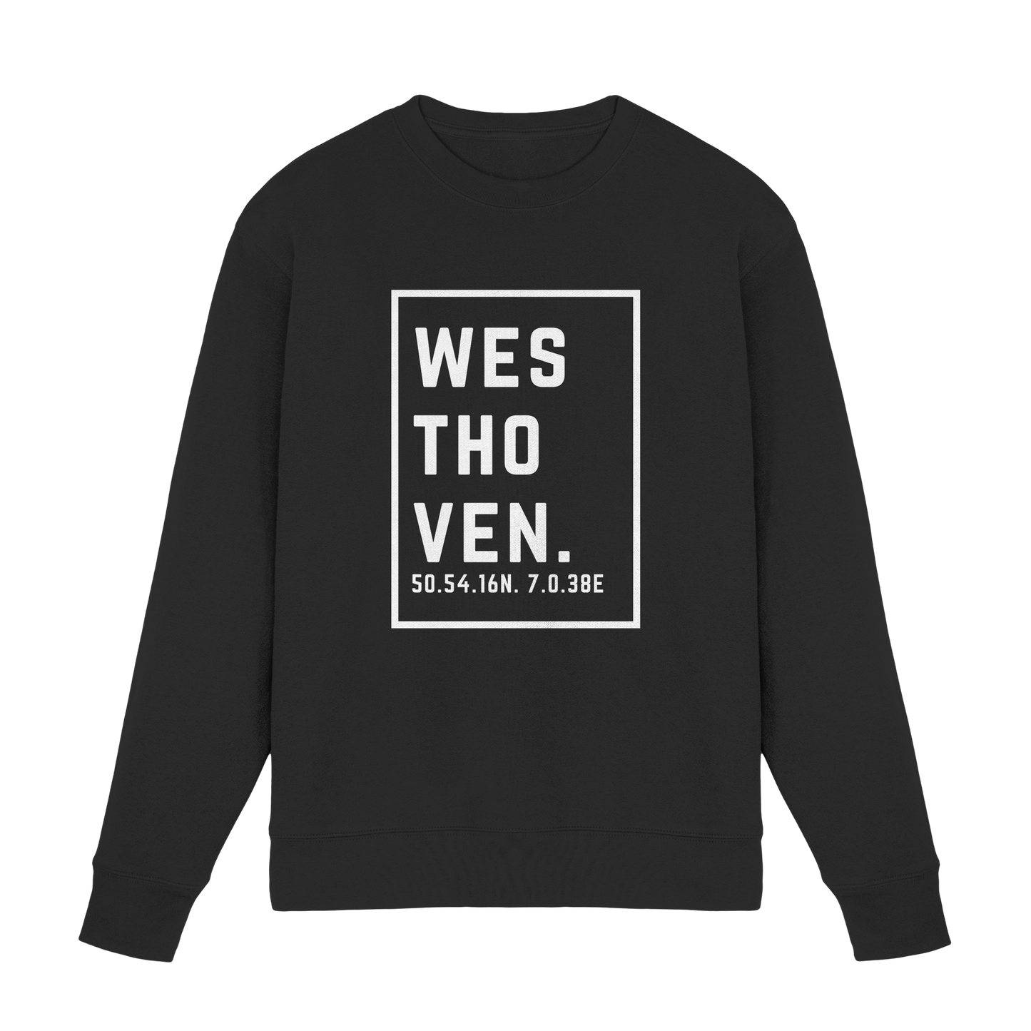 Westhoven Koordinaten (großer Druck auf der Brust) - Premium Sweatshirt