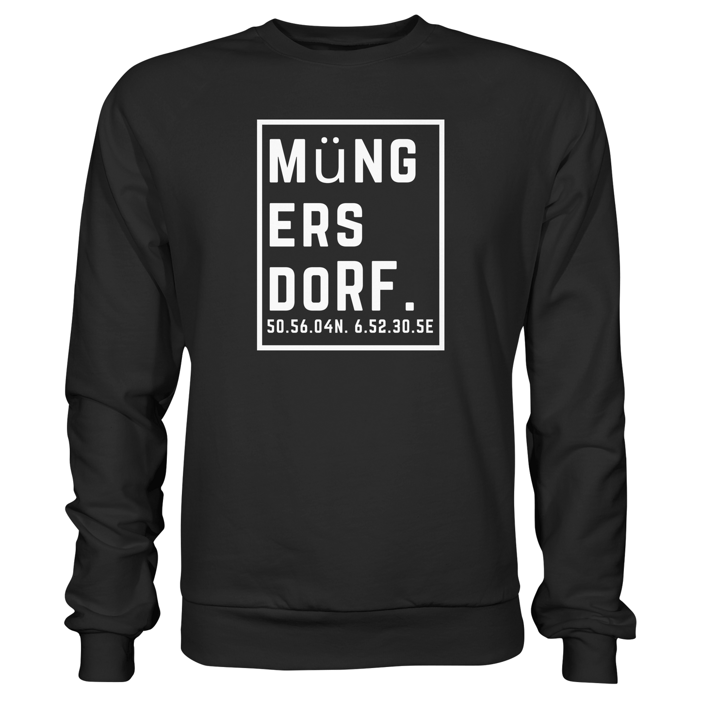 Müngersdorf Koordinaten (großer Druck auf der Brust) - Premium Sweatshirt
