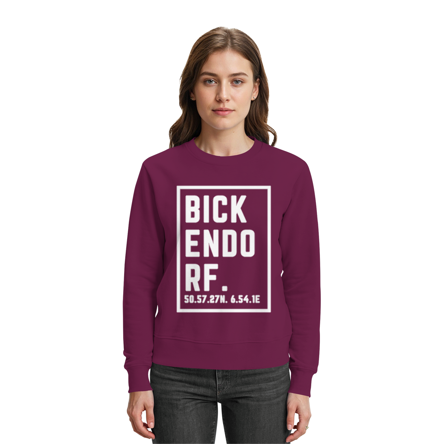 Bickendorf Koordinaten (großer Druck auf der Brust) - Premium Sweatshirt