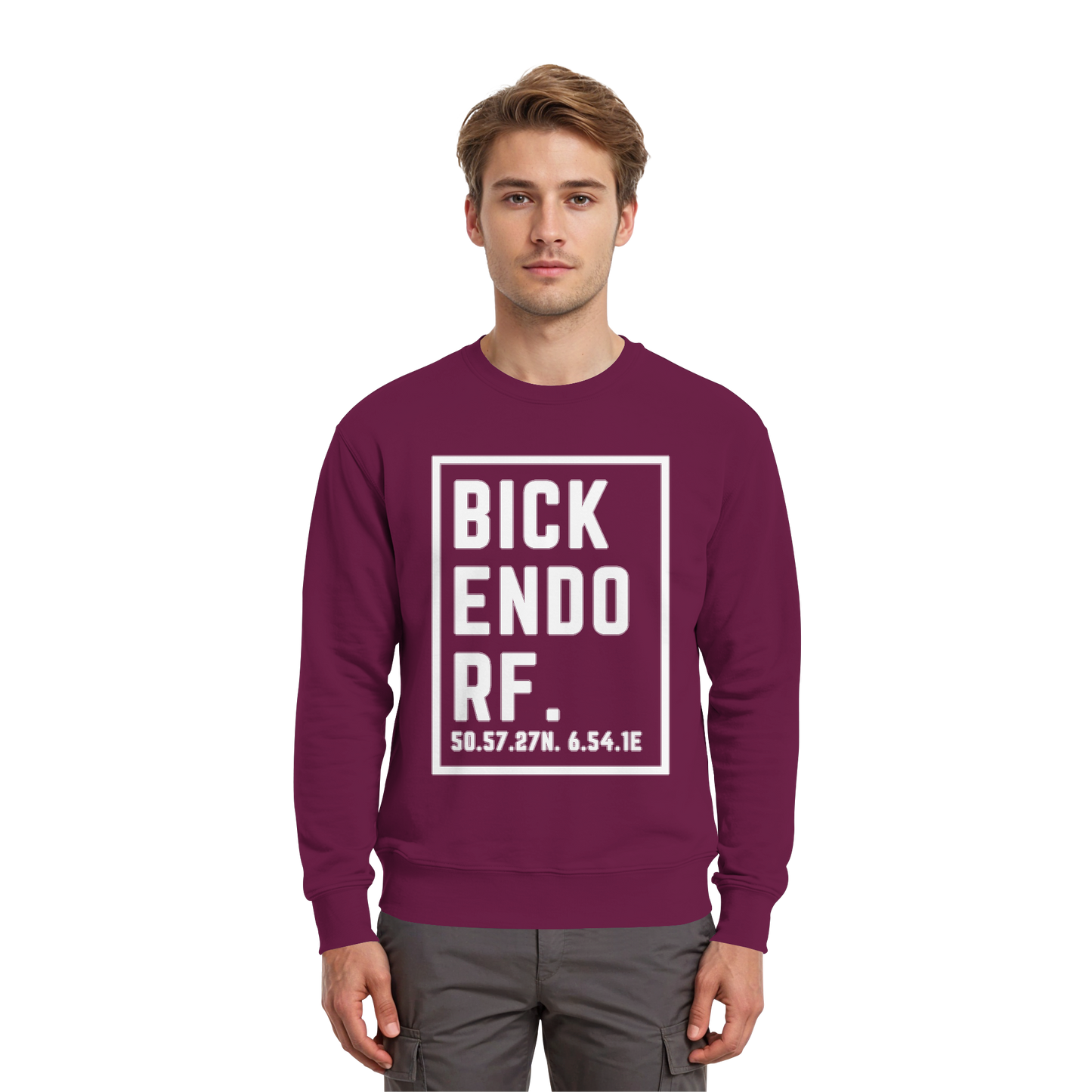Bickendorf Koordinaten (großer Druck auf der Brust) - Premium Sweatshirt