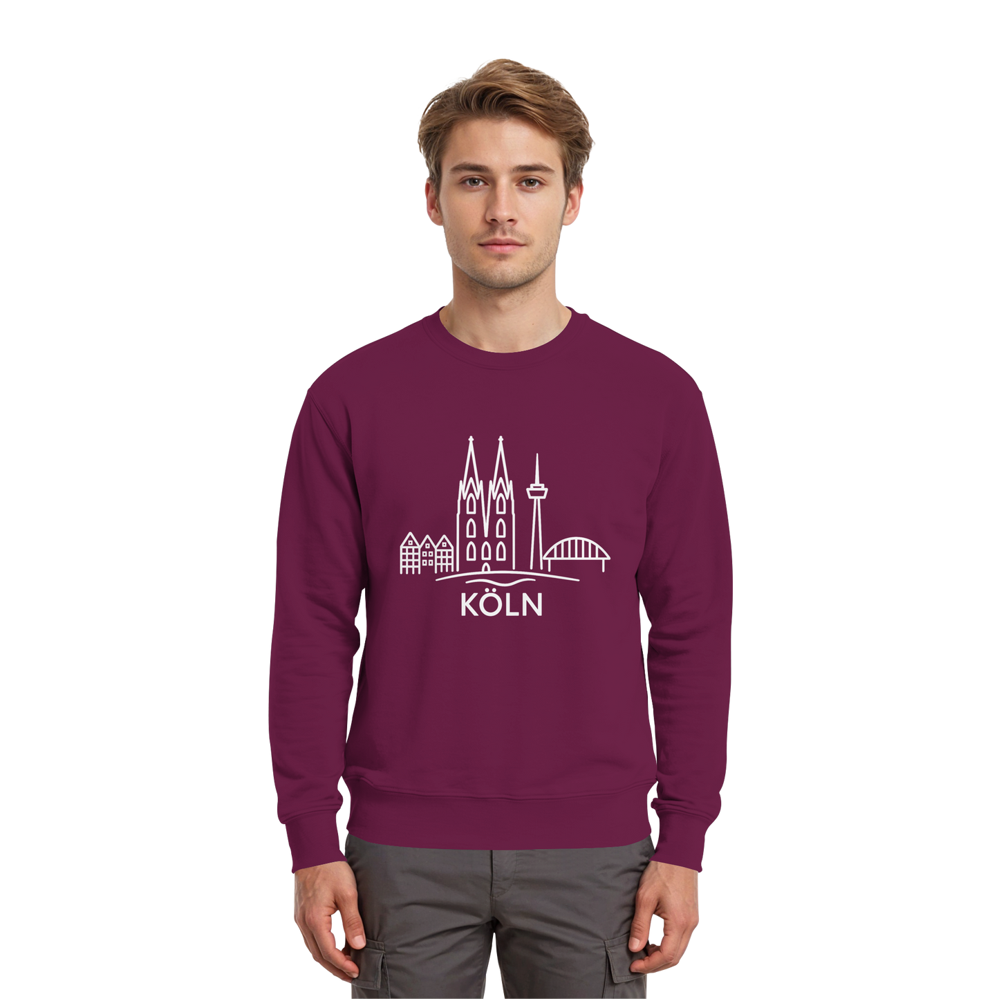 Köln Skyline (großer Druck auf der Brust) - Premium Sweatshirt