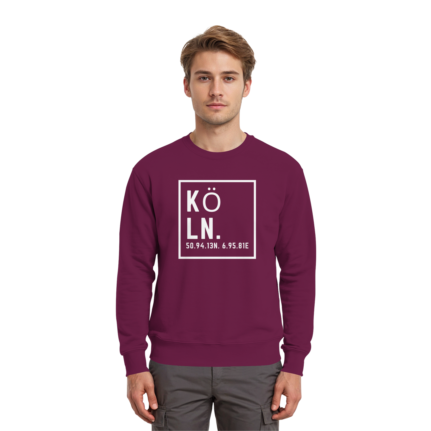 Köln Koordinaten (großer Druck auf der Brust) - Premium Sweatshirt