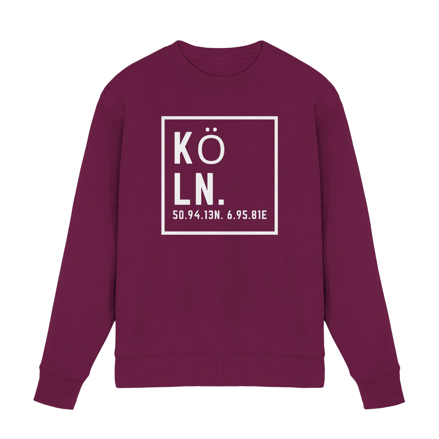 Köln Koordinaten (großer Druck auf der Brust) - Premium Sweatshirt