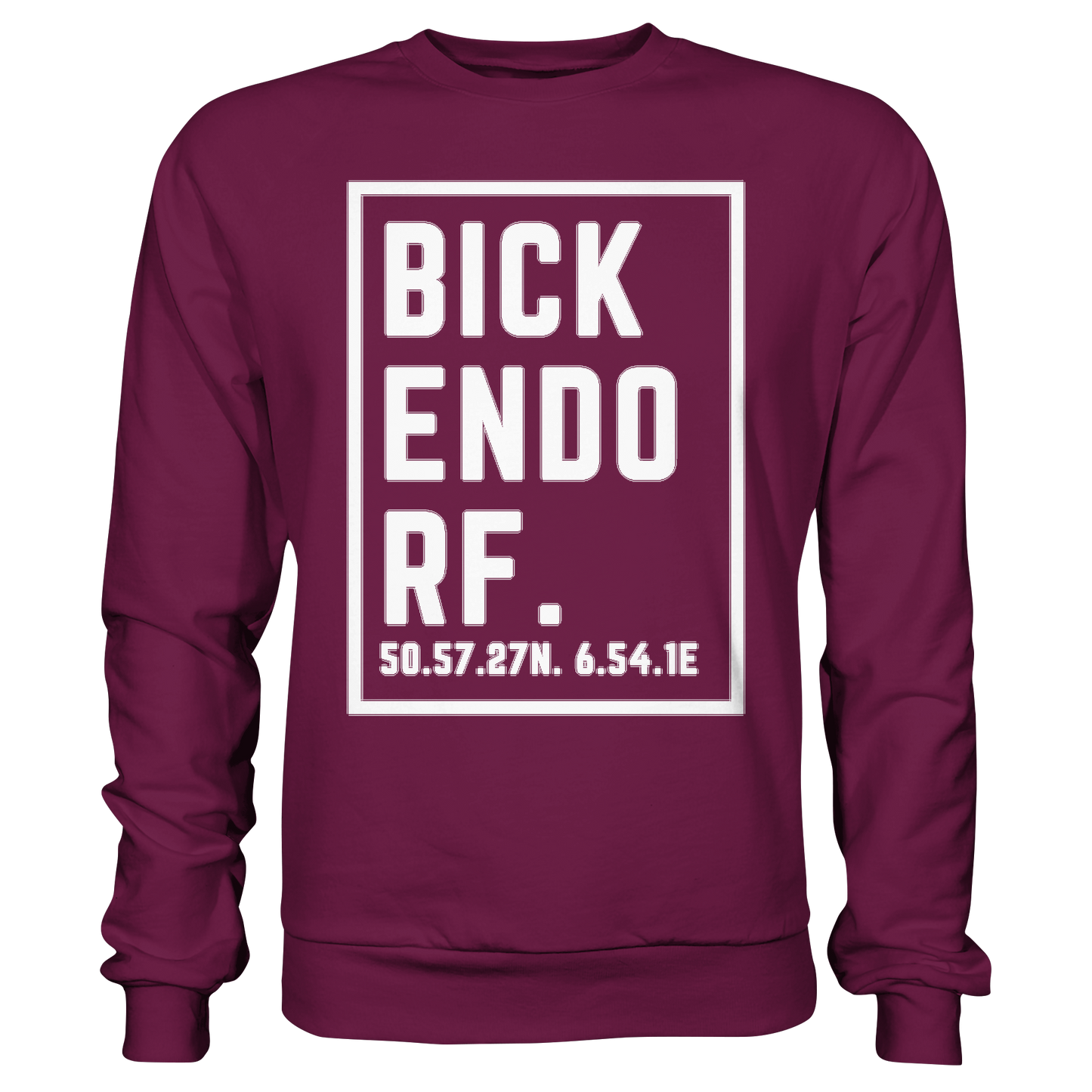 Bickendorf Koordinaten (großer Druck auf der Brust) - Premium Sweatshirt