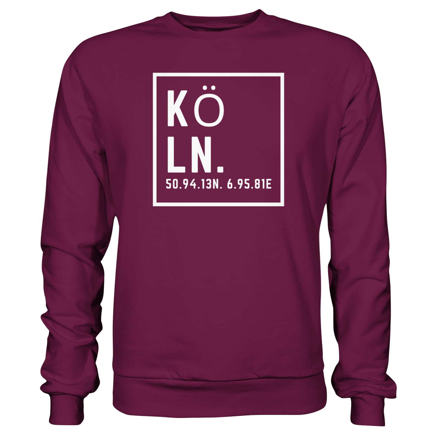 Köln Koordinaten (großer Druck auf der Brust) - Premium Sweatshirt