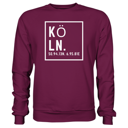 Köln Koordinaten (großer Druck auf der Brust) - Premium Sweatshirt
