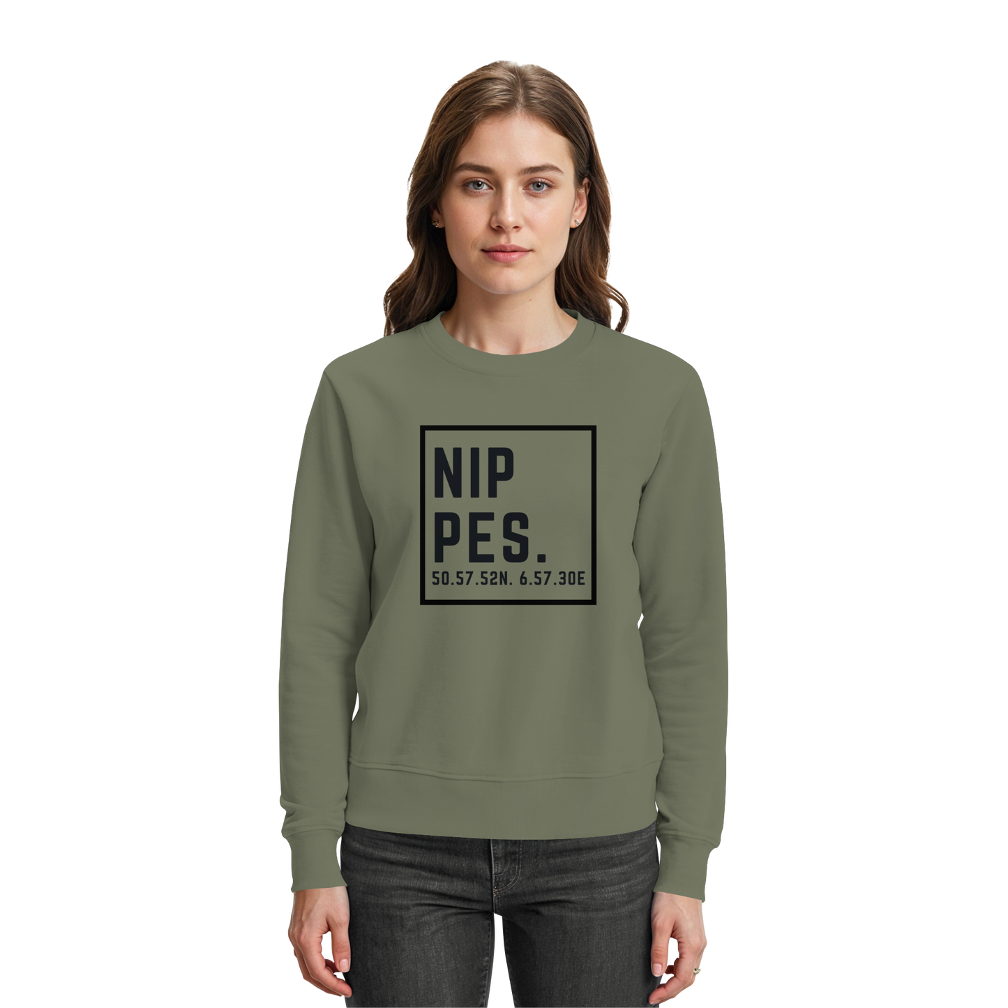 Nippes Koordinaten (großer Druck auf der Brust) - Premium Sweatshirt