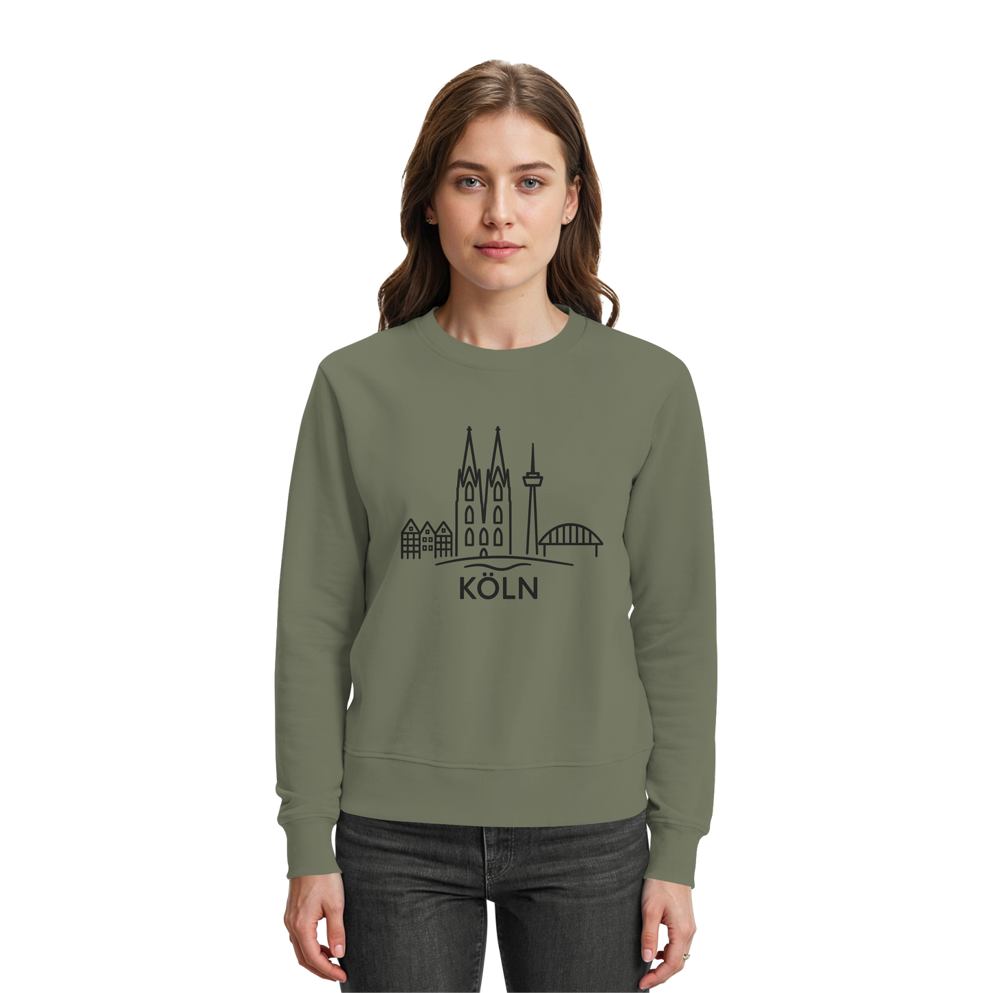 Köln Skyline (großer Druck auf der Brust) - Premium Sweatshirt