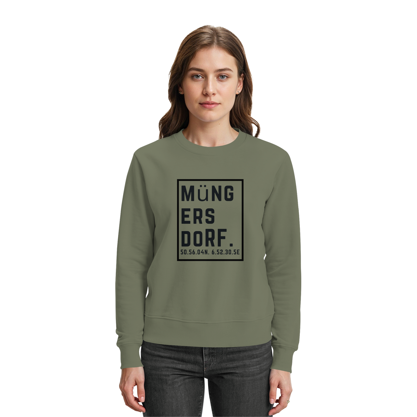 Müngersdorf Koordinaten (großer Druck auf der Brust) - Premium Sweatshirt