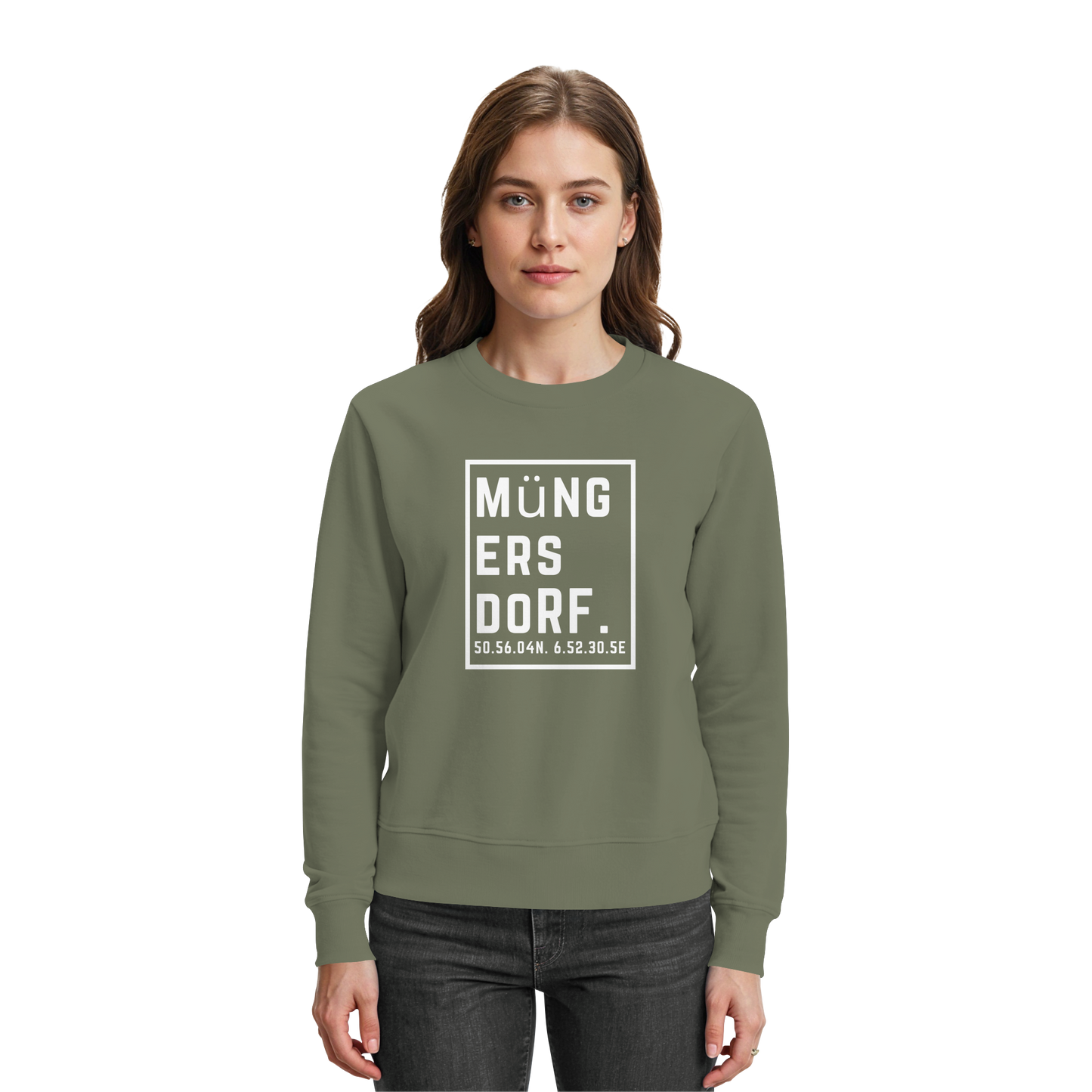 Müngersdorf Koordinaten (großer Druck auf der Brust) - Premium Sweatshirt